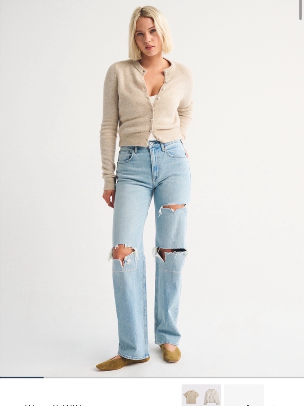 Abercrombie & Fitch Light Blue High-Rise Flare Jeans
